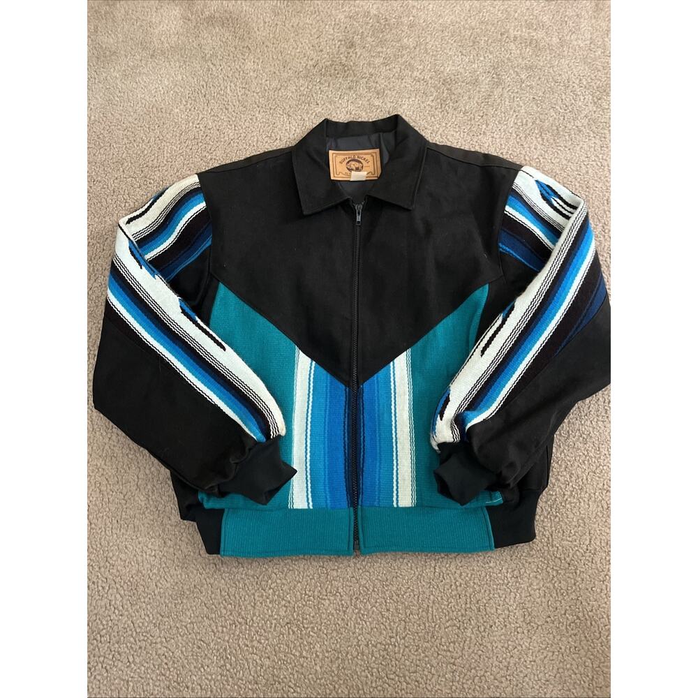 Buffalo Nickel Jacket Black/Blue Dancer Men's Large USA Made